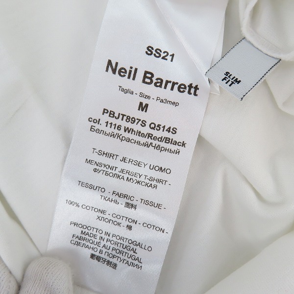 実際に弊社で買取させて頂いたNEIL BARRETT/ニールバレット 21SS サンダーボルト 半袖Tシャツ PBJT897S Q514S/Mの画像 3枚目