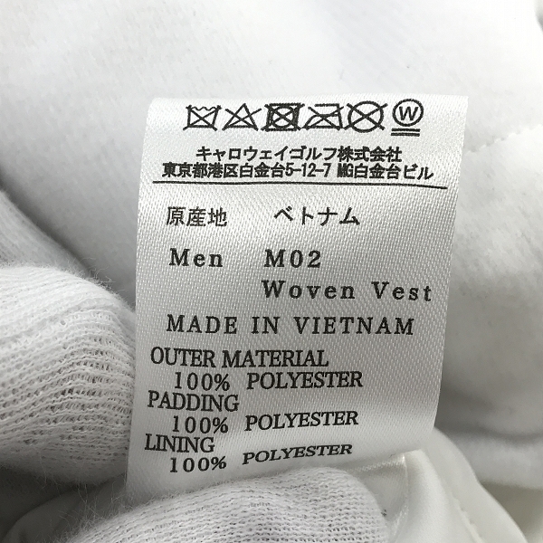 実際に弊社で買取させて頂いたCallaway/キャロウェイ 中綿ベスト ホワイト H22216100/Lの画像 4枚目