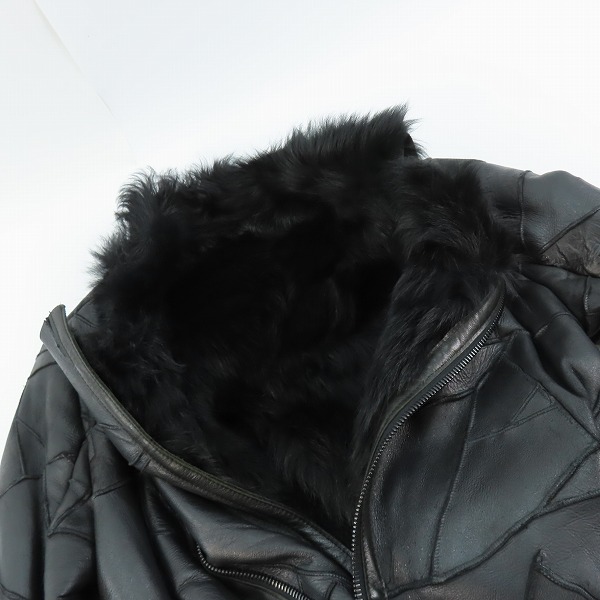 実際に弊社で買取させて頂いたNO ID./ノーアイディ THE BLACK SENSE MARKET トスカーナムートン ライダースジャケット/1の画像 5枚目