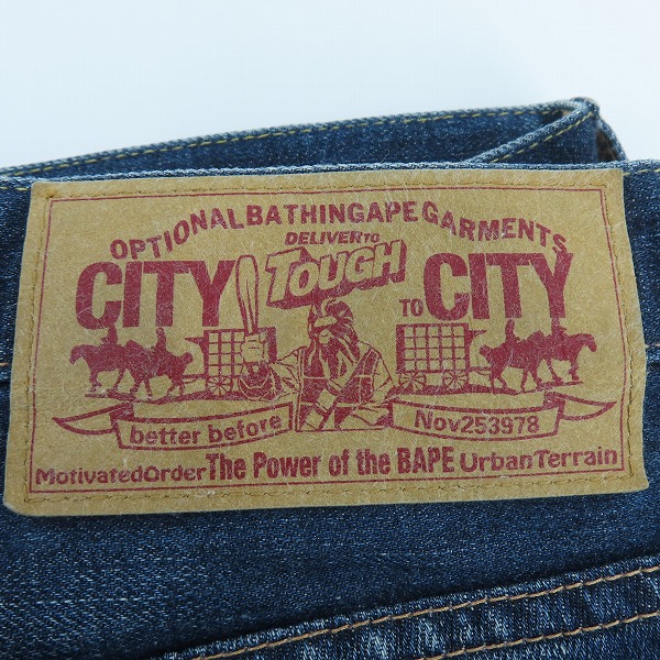 実際に弊社で買取させて頂いたA BATHING APE/アベイシングエイプ デニム ハーフパンツ スター刺繍/Mの画像 3枚目