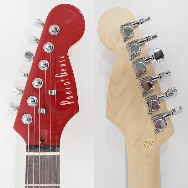 実際に弊社で買取させて頂いた★PhotoGenic/フォトジェニック ST-180/MRD ストラトキャスターType マッチングヘッド エレキギター ソフトケース付 の画像 3枚目