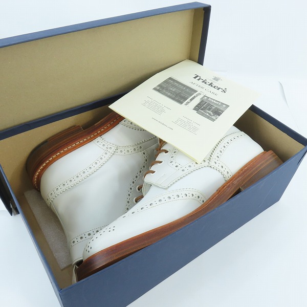 実際に弊社で買取させて頂いたTrickers/トリッカーズ MOLTON/モールトン カントリーブーツ ウイングチップ ホワイト M2508/9の画像 8枚目