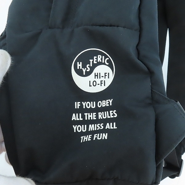実際に弊社で買取させて頂いたHYSTERIC GLAMOUR/ヒステリックグラマー バックパック/リュックサック ブラックの画像 8枚目