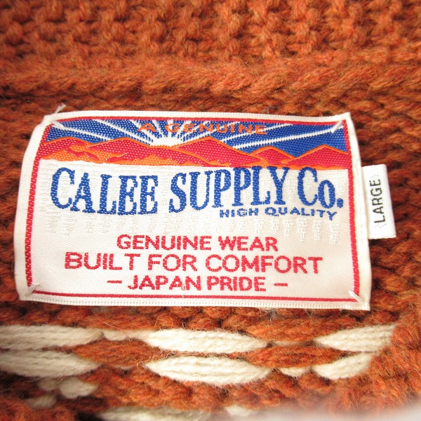実際に弊社で買取させて頂いたCALEE/キャリー 13AW イーグル ショールカラー ウールニット CL-13AW059/Lの画像 2枚目