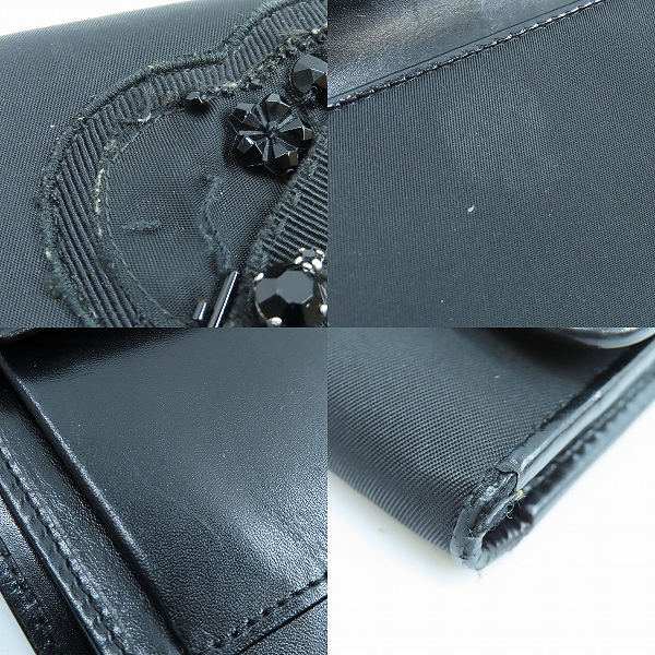 実際に弊社で買取させて頂いたPRADA/プラダ  ブラック ナイロン 二つ折り財布 1M0170の画像 6枚目