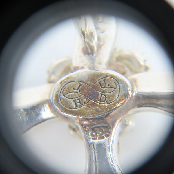 実際に弊社で買取させて頂いたJustinDavis/ジャスティンデイビス JD×HU St.Patrick D0.12/925 スカル＆クロス Pendant/ペンダント トップ/SPJ505の画像 4枚目