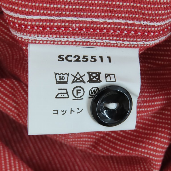 実際に弊社で買取させて頂いた【未使用】 SUGAR CANE/シュガーケーン JEAN CORD WORK SHIRT/ジーンコードワークシャツ  レッド SC25511/Mの画像 3枚目