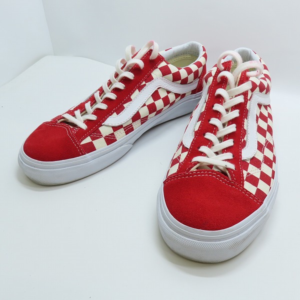 実際に弊社で買取させて頂いたVANS バンズ OFF THE WALL/オフ ザ ウォール ブロックチェック ローカットスニーカー レッド T375/8