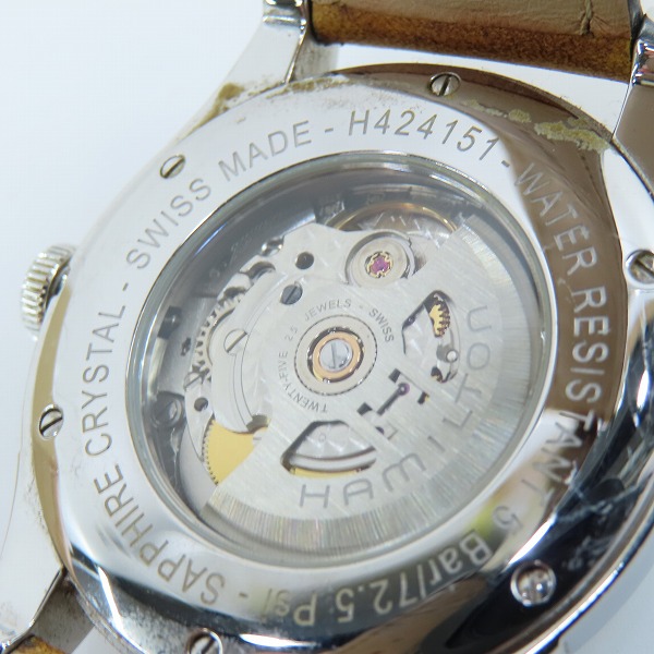 実際に弊社で買取させて頂いたHAMILTON/ハミルトン ジャズマスター 腕時計 H424151の画像 4枚目