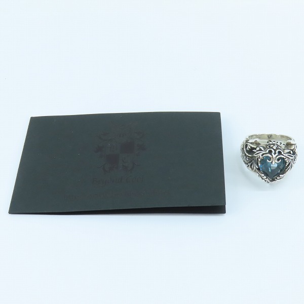 実際に弊社で買取させて頂いた【ギャラ付】Leathers and Treasures/レザーズアンドトレジャーズ ハート スクロールハートストーンリング ｗ/blue 17号-17.5号の画像 7枚目