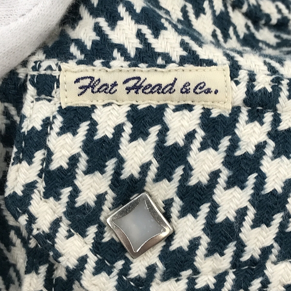 実際に弊社で買取させて頂いたTHE FLAT HEAD/フラットヘッド 千鳥格子総柄 長袖フランネルシャツ/36の画像 6枚目