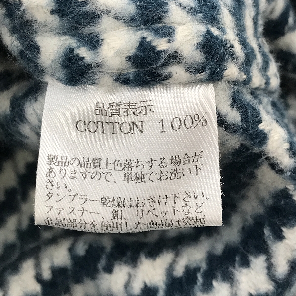 実際に弊社で買取させて頂いたTHE FLAT HEAD/フラットヘッド 千鳥格子総柄 長袖フランネルシャツ/36の画像 4枚目