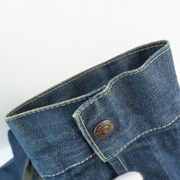 実際に弊社で買取させて頂いたEVISU/エヴィス フード付きデニムジャケット 38の画像 4枚目