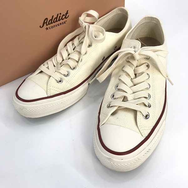 実際に弊社で買取させて頂いたCONVERSE ADDICT/コンバース アディクト CHUCK TAYLOR CANVAS OX/チャックテイラー ビブラムソール スニーカー 1SD398/28