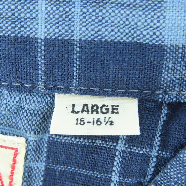 実際に弊社で買取させて頂いたSUGAR CANE/シュガーケーン チェック柄 半袖 ワークシャツ SC35879/Lの画像 3枚目