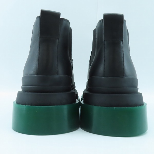 実際に弊社で買取させて頂いたBOTTEGA VENETA/ボッテガヴェネタ タイヤアンクル サイドゴア チェルシーブーツ ブラック×グリーン/45の画像 1枚目