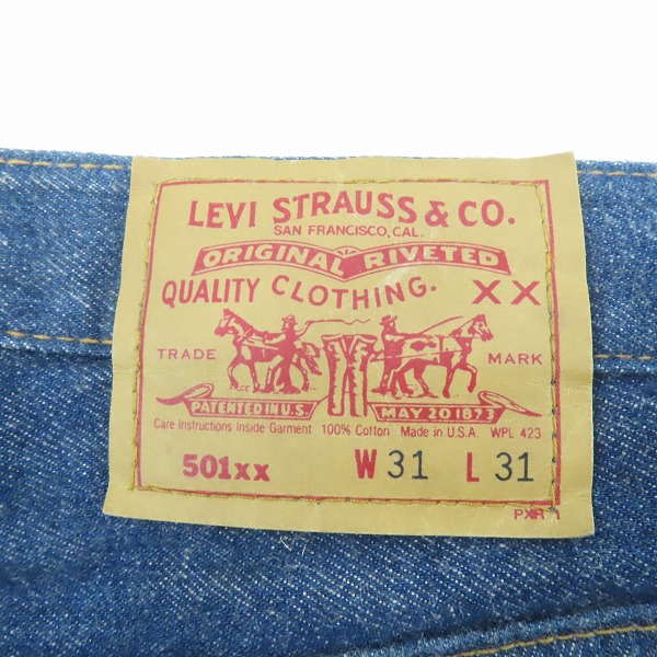 実際に弊社で買取させて頂いたLevi's/リーバイス 501xx  USA製 刻印520 ボタンフライ デニムパンツ /W31 L31の画像 5枚目