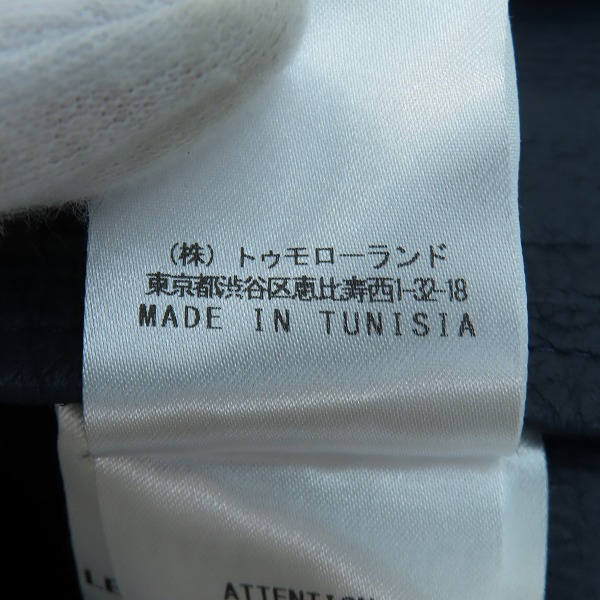 実際に弊社で買取させて頂いたDENIM×TOMORROWLAND/デニム×トゥモローランド BRUCE ラムレザー トラッカージャケット 48の画像 5枚目