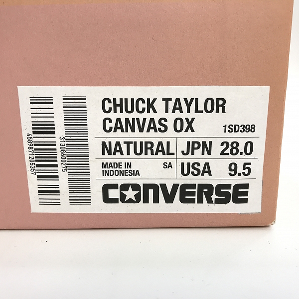 実際に弊社で買取させて頂いたCONVERSE ADDICT/コンバース アディクト CHUCK TAYLOR CANVAS OX/チャックテイラー ビブラムソール スニーカー 1SD398/28の画像 9枚目