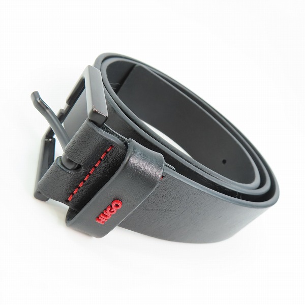 実際に弊社で買取させて頂いたHUGO BOSS/ヒューゴボス Giove-L_Sz35 レタリングロゴループ レザー ベルト 50470652/90-34