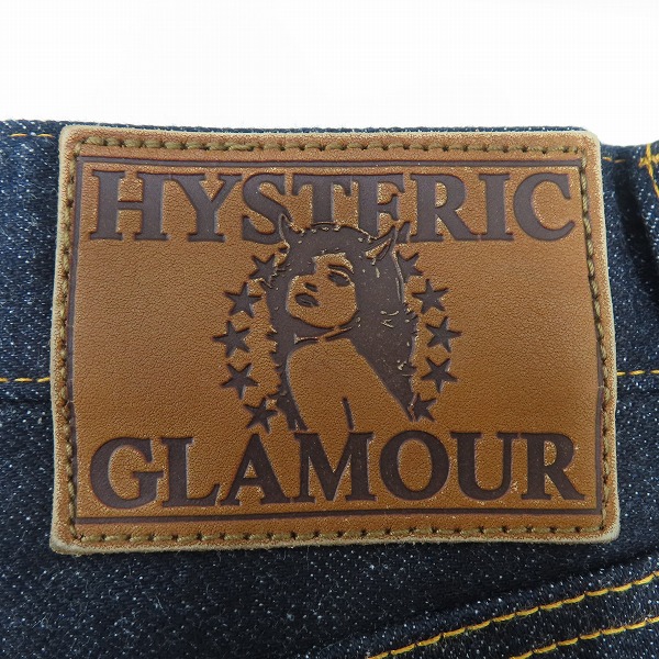 実際に弊社で買取させて頂いたHYSTERIC GLAMOUR/ヒステリックグラマー リジットデニム ストレートバギーパンツ スタッズ付き 02223AP01/W29L32の画像 3枚目