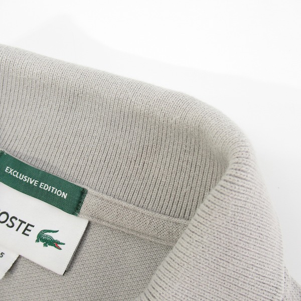実際に弊社で買取させて頂いたLACOSTE/ラコステ JOURNAL STANDARD relume 別注 ヘビーピケポロシャツ グレー PH162MJ /5の画像 6枚目