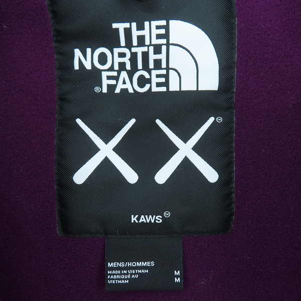 実際に弊社で買取させて頂いたTHE NORTH FACE×KAWS/ノースフェイス×カウズ フリースジャケット NF0A7WLG/Mの画像 2枚目