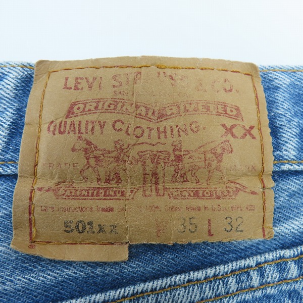 実際に弊社で買取させて頂いたLevis/リーバイス 501XX USA製 刻印524 両面スモールe デニムパンツ/W35L32の画像 3枚目
