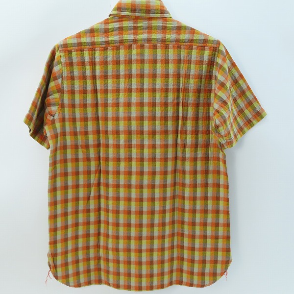 実際に弊社で買取させて頂いた【未使用】 SUGAR CANE/シュガーケーン チェック柄 半袖 ボタン シャツ オレンジ SC33402/Mの画像 1枚目