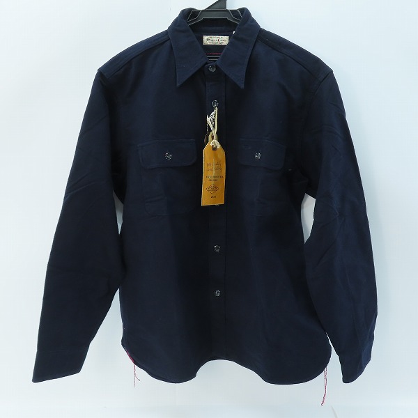 実際に弊社で買取させて頂いた【未使用】 SUGAR CANE/シュガーケーン F.ROMANCE 9.5oz HEAVY TWILL with MARBLE BUTTON/ワークシャツ ネイビー SC28753/M