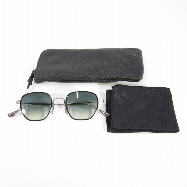 実際に弊社で買取させて頂いたCHROME HEARTS/クロムハーツ BONE PRONE I サングラス/アイウェア レザーケース付きの画像 9枚目