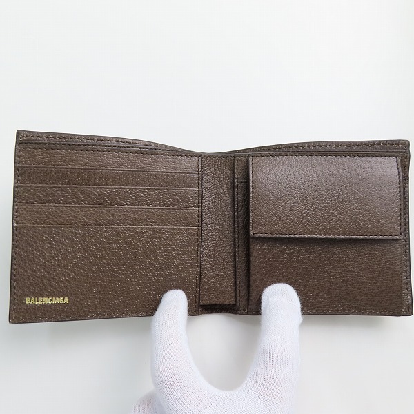 実際に弊社で買取させて頂いたBALENCIAGA×GUCCI/バレンシアガ×グッチ ハッカープロジェクト 総柄 二つ折り財布 ベージュ 680403の画像 3枚目