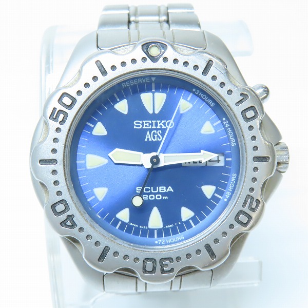 実際に弊社で買取させて頂いたSEIKO/セイコー AGS SCUBA スキューバ デイデイト 青文字 5M23-6B40【動作未確認】
