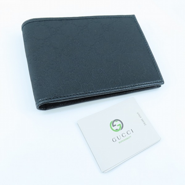 実際に弊社で買取させて頂いたGUCCI/グッチ GGナイロン × レザー切替 二つ折り財布 292534の画像 7枚目