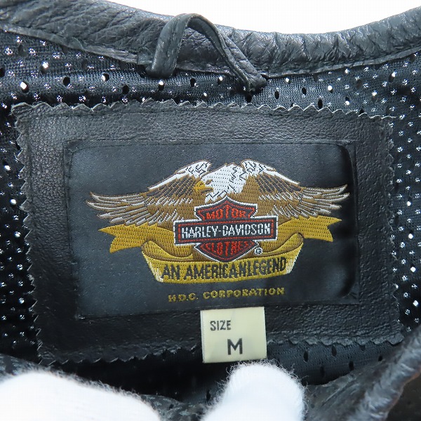 実際に弊社で買取させて頂いた【未使用】HARLEY DAVIDSON/ハーレーダビッドソン パンチングレザーベスト/Mの画像 2枚目