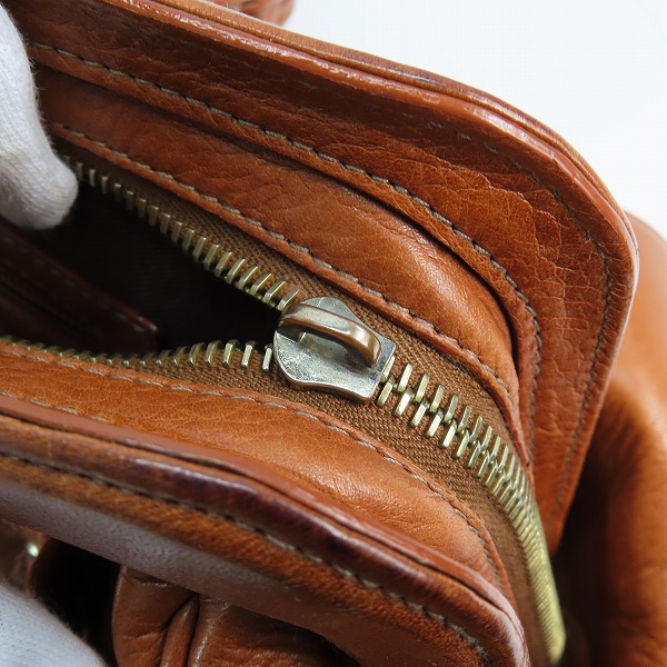 実際に弊社で買取させて頂いたBALLY/バリー 編み込み レザー ハンドバッグ/ボストンバッグ キャメル系の画像 6枚目