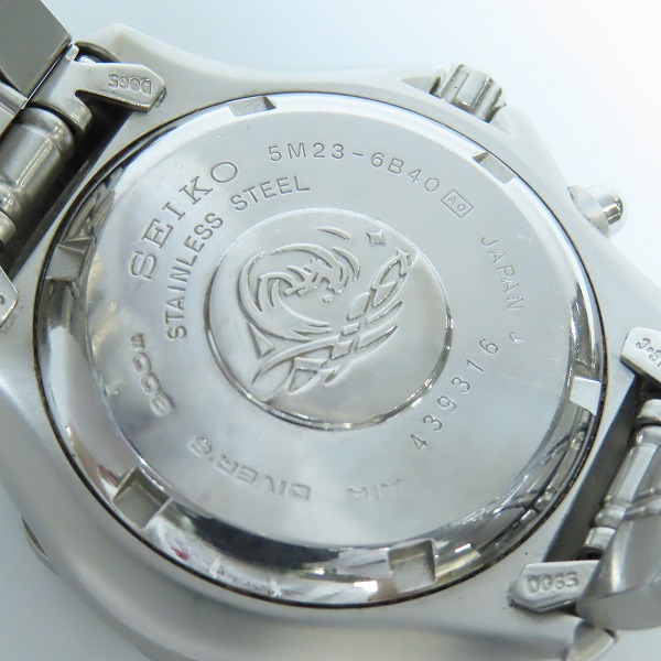 実際に弊社で買取させて頂いたSEIKO/セイコー AGS SCUBA スキューバ デイデイト 青文字 5M23-6B40【動作未確認】の画像 4枚目