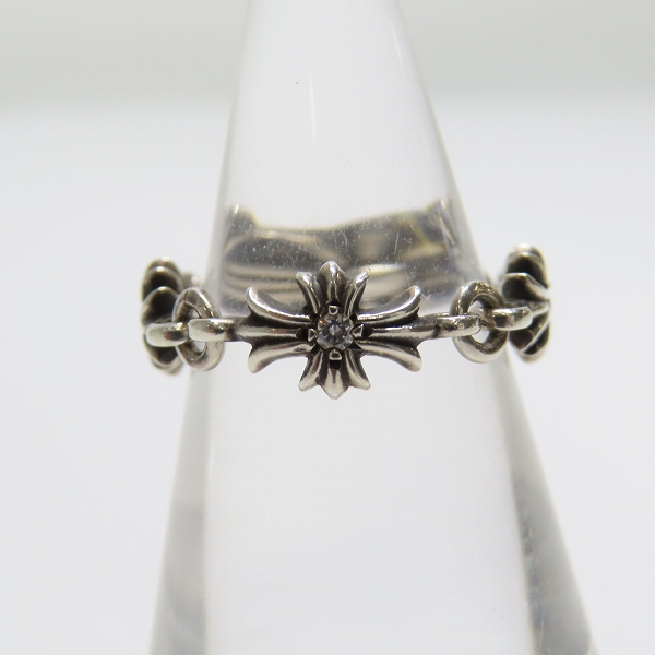 実際に弊社で買取させて頂いたCHROME HEARTS/クロムハーツ タイニーE CHプラス リング w/パヴェダイヤ 8号の画像 4枚目