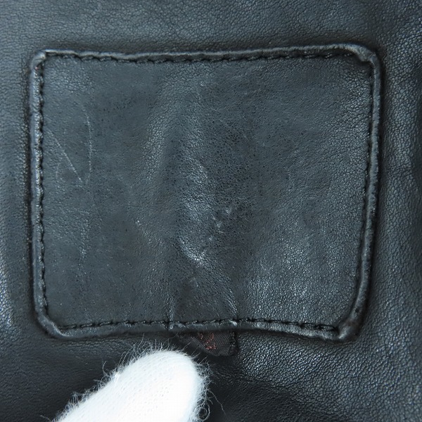 実際に弊社で買取させて頂いたBACKLASH/バックラッシュ イタリアショルダー製品染めM65レザージャケット/1254-09/Mの画像 3枚目