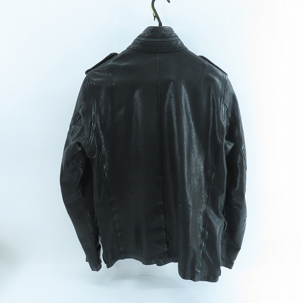 実際に弊社で買取させて頂いたBACKLASH/バックラッシュ イタリアショルダー製品染めM65レザージャケット/1254-09/Mの画像 1枚目