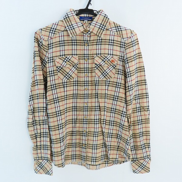 実際に弊社で買取させて頂いたBurberry London BLUE LABEL/バーバリーロンドン ブルーレーベル ノバチェック 長袖ボタンシャツ FEF33-639-52/38
