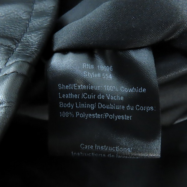 実際に弊社で買取させて頂いたSchott/ショット Retro Racer Jacket/レトロレーサージャケット シングルライダース 554/Sの画像 3枚目