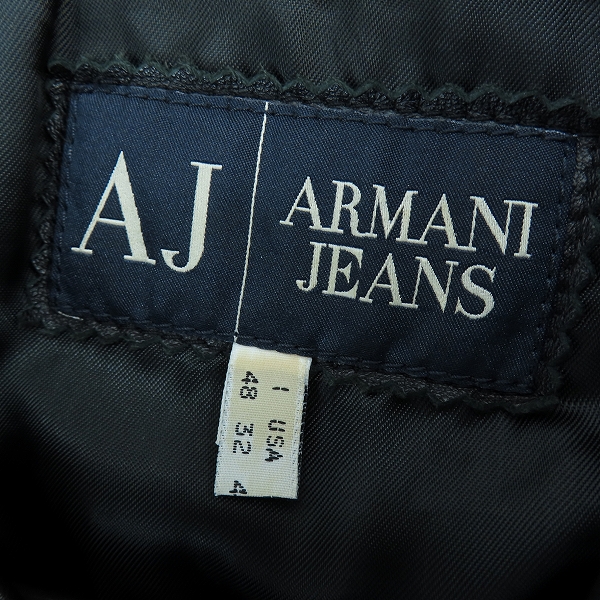 実際に弊社で買取させて頂いた【JPタグ】ARMANI JEANS/アルマーニジーンズ レザー カーコート ブラック/48の画像 2枚目