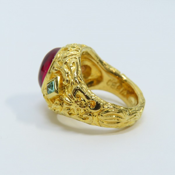 実際に弊社で買取させて頂いたCelia de Flers/セリー デ フレール リバティーン ルビー リング 9号の画像 2枚目