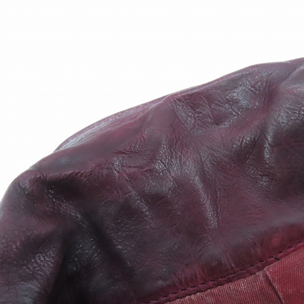 実際に弊社で買取させて頂いたISAMU KATAYAMA BACKLASH/バックラッシュ FLEET WOOD ジャパンカーフタンニン製品染め レザージャケット 1498-02/2の画像 4枚目