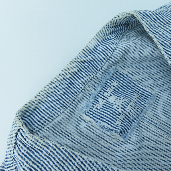 実際に弊社で買取させて頂いたmastermind JAPAN/マスターマインドジャパン radiance期 金ラメ織り込み ヒッコリー柄ジレ/ベスト MY-VE01-02-D/Mの画像 7枚目