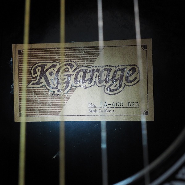 実際に弊社で買取させて頂いた★K.GARAGE/Kガレージ  EA-400 BRB エレアコ/アコースティックギター/アコギ ソフトケース付の画像 4枚目