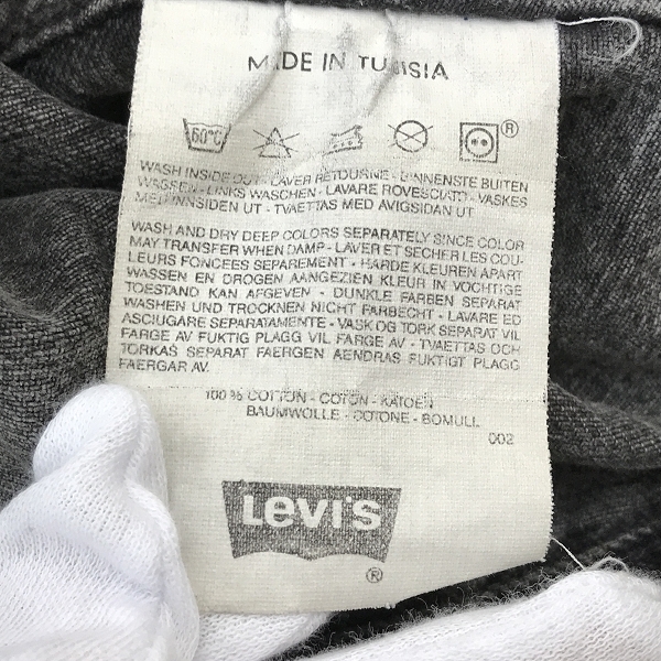 実際に弊社で買取させて頂いたLevi's/リーバイス ユーロリーバイス/チュニジア製/ブラックデニムジャケット/Gジャン 70503-02/XXLの画像 4枚目