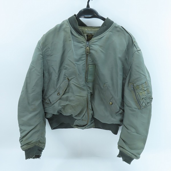 実際に弊社で買取させて頂いたU.S.AIR FORCE/エアフォース BLUE ANCHOR OVERALL CO,INC/CROWNジッパー/ヴィンテージ L-2Bフライトジャケット XL
