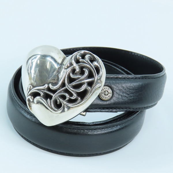 実際に弊社で買取させて頂いたCHROME HEARTS/クロムハーツ ハートバックル ベルト/30